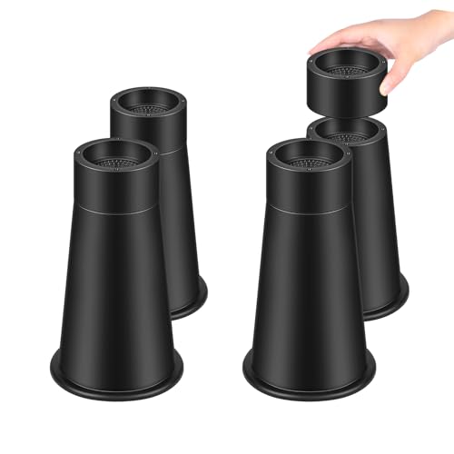 高さ25cｍ 円形 継ぎ脚 こたつ・テーブル・ベッドの高さ調整が簡単にできる 継ぎ足 テーブル脚台 家具 洗濯機 ロボット掃除機 冷蔵庫 暖房器具 収納力アップ (耐荷重1000kg) 4個セットブラック 2段階の高さ調整