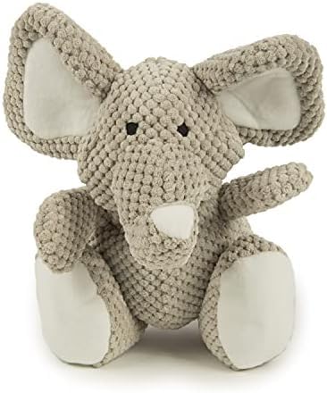 Image of goDog Checkers Elephant Squeaky Plush Dog Toy, Chew Guard Technology - Gray, Large (Pack of 6)