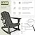 ABCPATIO Plastic Adirondack Chair - Rocking Adirondack Chairs with Cup Holder, Weather Resistant Seating for Patio, Porch, Deck, Pool, Garden, Backyard (Seat Width 20", Dark Gray)
