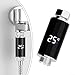 LED Shower Head with Real-Time Water Temperature Display, for Hydro Power, Three-Color Safety Indicator for Baby Bath, Easy Tool-Free Installation, Copper ABS, Black Silver