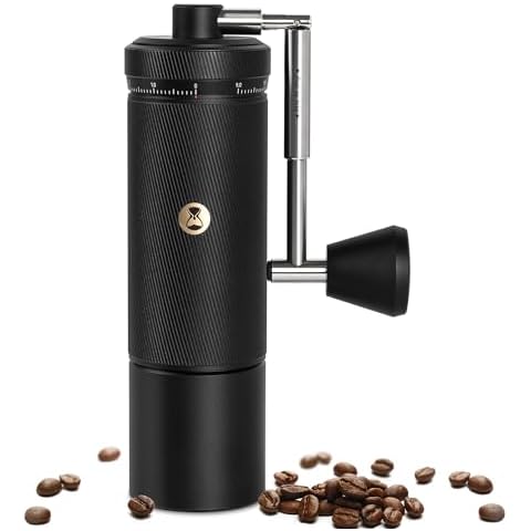 Timemore S3 Manual Coffee Grinder - External Adjustment with Stainless Steel Patented Burr | Hand Coffee Grinder Hign Presicion | Premium Timemore Grinder Chestnut S3, Black Cover