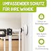 BOMI Elefantenfüße 4er Set rund, Weiß I Wandschutzpads für Treppenschutzgitter ohne Bohren & Türschutzgitter I Antirutsch-Funktion I Wandpads zum Klemmen I Hochwertiges Zubehör für Kinderschutzgitter