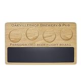 Personalized Beer Flight Sampler Tray Paddle Board with Write-on Chalkboard Dry-erase Surface Marker...