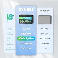 Dyness LiFePO4 12V 100Ah Lithium Batterie mit 100A BMS, Max.15000 Zyklen, 12V Deep Cycle Lithium Eisenphosphat Batterie für Wohnwagen, Solar Home Systeme, Boote – Ansicht 6
