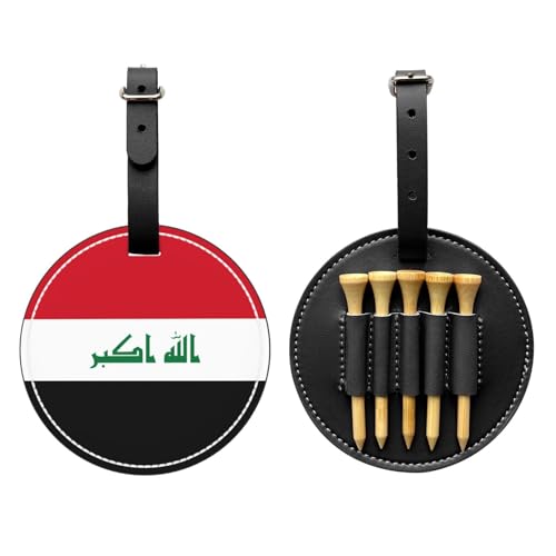 Iraqi flag Black Printed golf tee storage bag - portable design, easy to organize tee