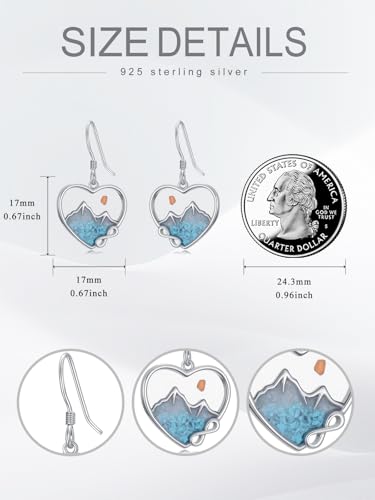 Dorunmo Mountain Earrings 925 Sterling Silver Mustard Seed Drop Earrings Turquoise Mountain Dangle Christian Faith Jewelry Gifts for Women4