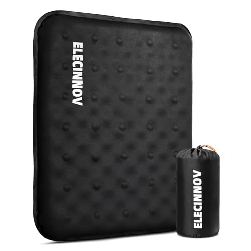 ELECINNOV Inflatable Seat Cushion Self Inflating Memory Foam Portable Stadium Seat Cushions for Bleachers Lightweight Camping Comfort Airplane Cushion for Long Flights Outdoor Events
