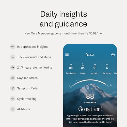 Image of Oura Ring 5 - Gold - Size 12 - World's Smallest Smart Ring - Sleep, Activity, Women's Health, AI Advisor, 1 Week of Battery Life, Size Before You Buy, Android & iOS Compatible