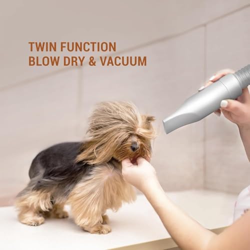 Image of Eureeka Buddy Pet Grooming Vacuum Kit with 5 Accessories for Dogs & Cats | Adjustable Suction | All-Weather Heater Mode | Pet Grooming Kit & Vacuum Suction| Easy Dust Disposal