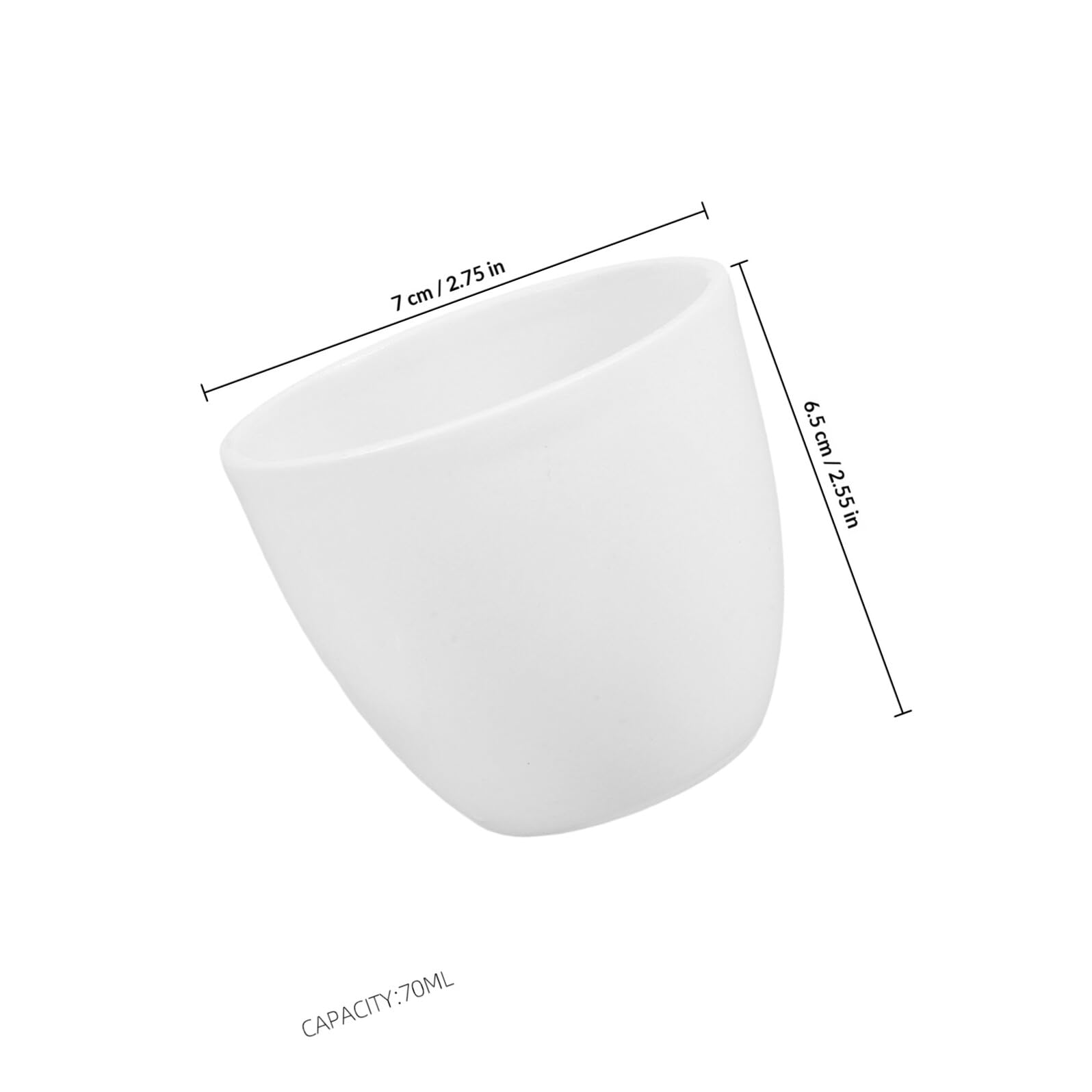 SECFOU Crogiolo Resistente alle Alte Temperature in Porcellana 70ml con Coperchio e Manico in Ceramica da Laboratorio per Uso Scientifico e Chimico