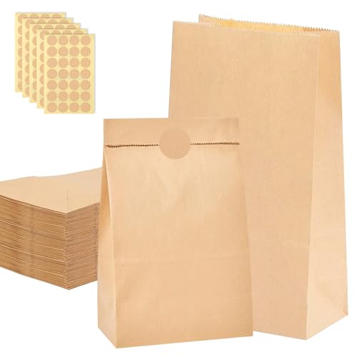 100 Stück Papiertüten Adventskalender, Papiertüten Braun...