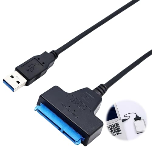 BosuLai Câble Sata to USB 3.0 Adaptateur SSD/HDD, Adaptateur Disque Dur, Adaptateur USB vers SATA pour les Disques durs Externes et Internes 2,5 Pouces Compatible avec Windows XP/Vista/7/8/10