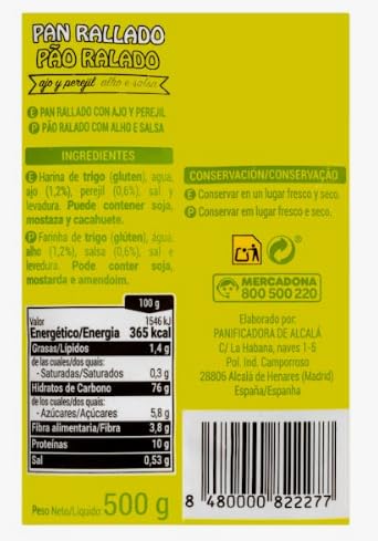 Chapelure à l'ail et au persil Hacendado Paquet 500 g 3 paquets
