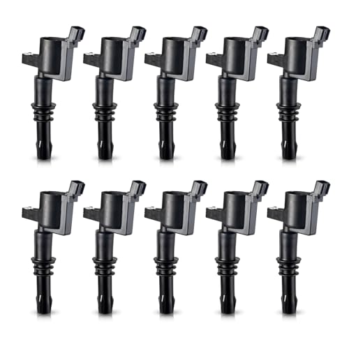 ENA Set of 10 Ignition Coils Pack Compatible with Ford Lincoln Mercury Mustang Expedition Explorer F150 F250 F350 F450 F550 Navigator Mountaineer 4.6L 5.4L 6.8L V8 V10 Replace# DG511 C1541 FD508