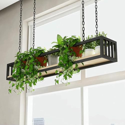 Support pour pots de fleurs suspendu et casier à vin de plafond - 7