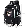 Roffatide Anime Backpack for Boys Printed Schoolbag Laptop Rucksack with USB Charging Port & Headphone Port Black - Image 3