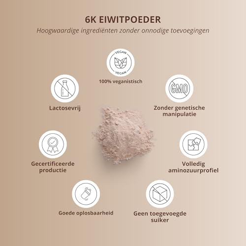 Nutri+ Eiwitpoeder 6K Kokos en Room 1kg - hooggedoseerd Proteïnepoeder Coconut Cream - Eiwitpoeder met 6 Bestanddelen - veganistisch Eiwit Isolaat Eiwitconcentraat 1000g - Afbeelding 4