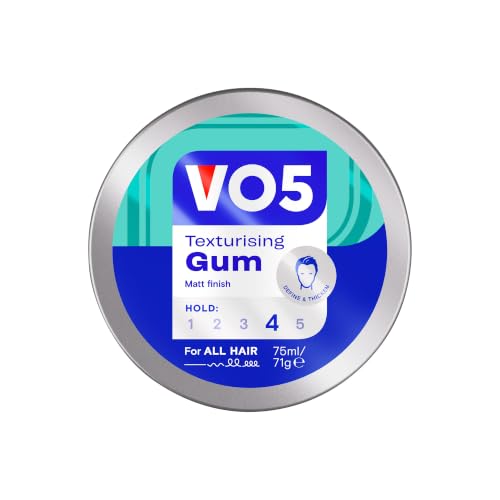 VO5 Texturising Gum 75ml Reworkable Hair Styling Gum for Definition & Texture Long-lasting Hold with Matte Finish