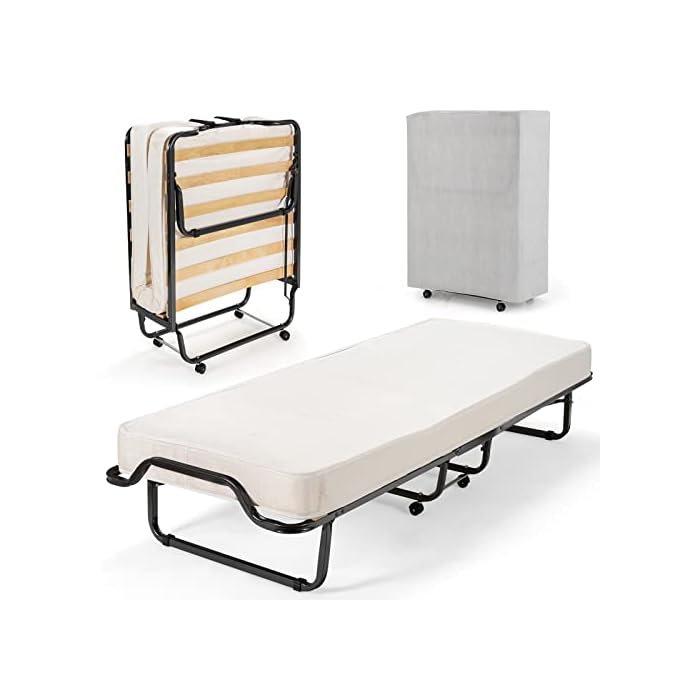 Buy Giantex Rollaway Folding Bed w/ 4 Inch Mattress, Portable Foldaway