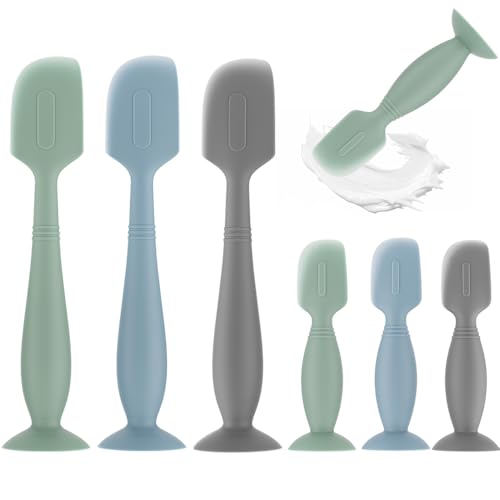 Image of AYHIT 6Pack Baby Diaper Cream Spatula,Soft Silicone Diaper Cream Applicator,Butt Paste Spatula Diaper Cream Brush for Newborn Baby, 3xLarge Size 3xSmall Size(Green/Gray/Blue)