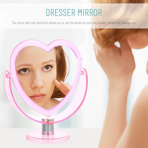 Espejo de maquillaje TEHAUX con base en forma de corazón miniatura 7