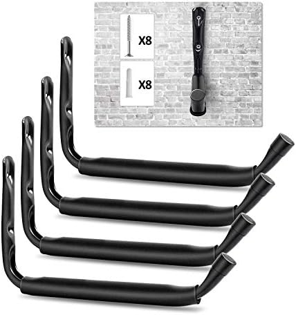 NZACE Giant Storage Hanger Heavy Duty Jumbo Arm Indoor Outdoor Storage Wall Hanging Hooks Dock or Wall Mount Hangers Cradle Set for Canoe, Kayak, Paddle Board, Surfboard, Snowboard, Wake Board 4 Pack