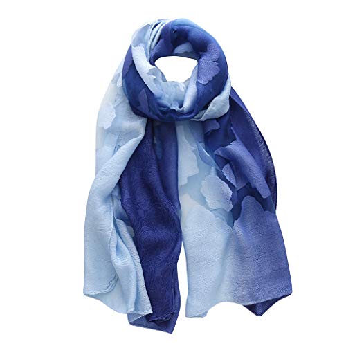 GNYD Ladies Women's Neck Scarf Silk Print Long Scarves Womens Neck Scarves 50S Satin Red Chiffon Green Blue Navy Floral Neck Shrug Soft Solid Pashmina Shawl Wrap Stole