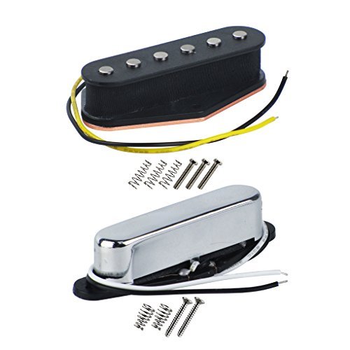 FLEOR Alnico 5 Guitar Pickups - TL Bridge & Neck Pickup (Chrome) for TL Style Guitar