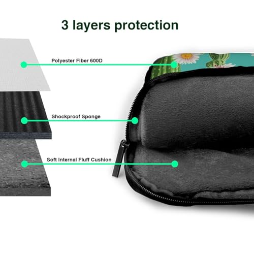 Bolso para laptop con diseño de cactus y flores de 15.6 pulgadas miniatura 5