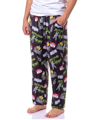 INTIMO Beetlejuice Betelgeuse Men's Tossed Print Sleep Pajama Lounge Pants For Adults
