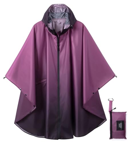 Image of salamra Rain Poncho Jacket - Hooded Waterproof Raincoat with Pocket for Women Men Adults