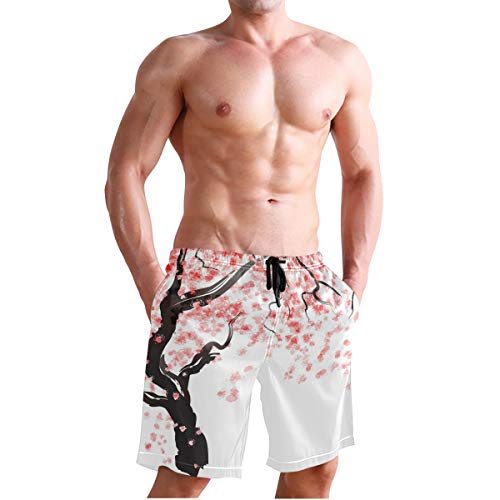 Men’s Swim Trunks Japanese Cherry Tree Blossom Beach Board Shorts Swimming Short Pants Running Sports Surffing Shorts3
