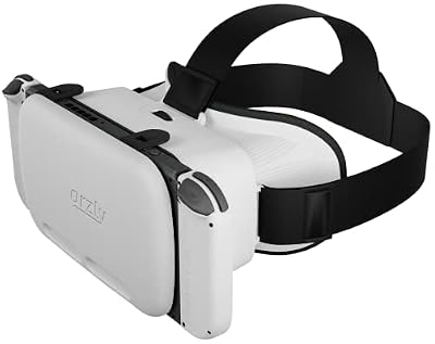 Orzly VR Headset Designed for Nintendo Switch & Switch OLED Console with Adjustable Lens for a Virtual Reality Gaming Experience and for Labo VR - White - Gift Boxed Edition