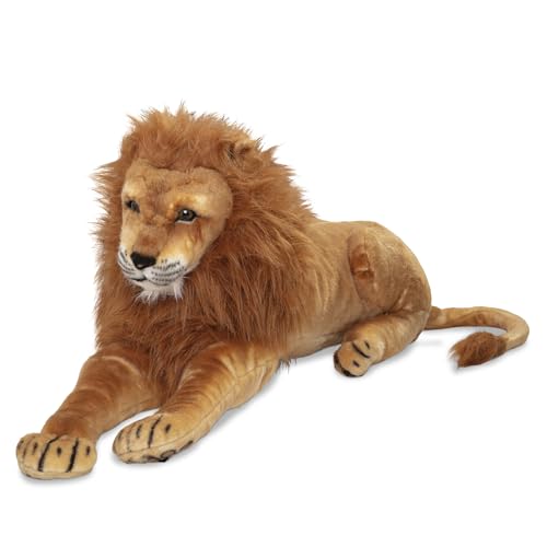 Melissa & Doug Leon de Peluche Gigante, Decoración para el Cuarto de niños o guardería, Regalo para niños y niñas de Todas Las Edades, Calidad óptima, Juguete Animal Suave