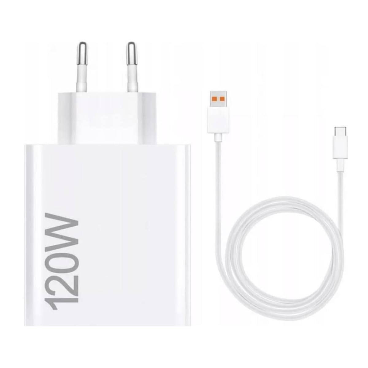 Xiaomi 120 W HyperCharge Combo (Type-A) - Chargeur de 120 W, Port USB, câble USB-C, Identification Intelligente des appareils, Blanc (Version ES)