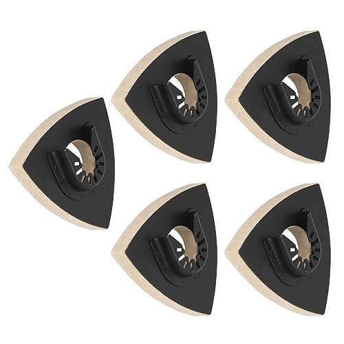 Almofada de Polimento de lã Akozon, Almofada de Polimento de Feltro Triangular de 5 Peças Com Base d