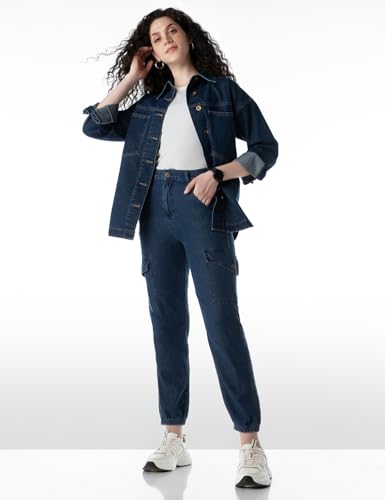 Image of INKD Women's Cargo Pocket Jogger - High-Rise | 100% Cotton | Jeans for Women