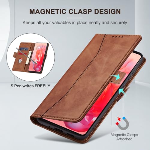 Image of Jasonyu Flip Wallet Case for Moto G Stylus 5G (2024),Brown