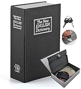 Book Safe with Key, ALLOMN Dictionary-Shaped Money Box Hidden Secret Security Lock-Up Piggy Bank ...