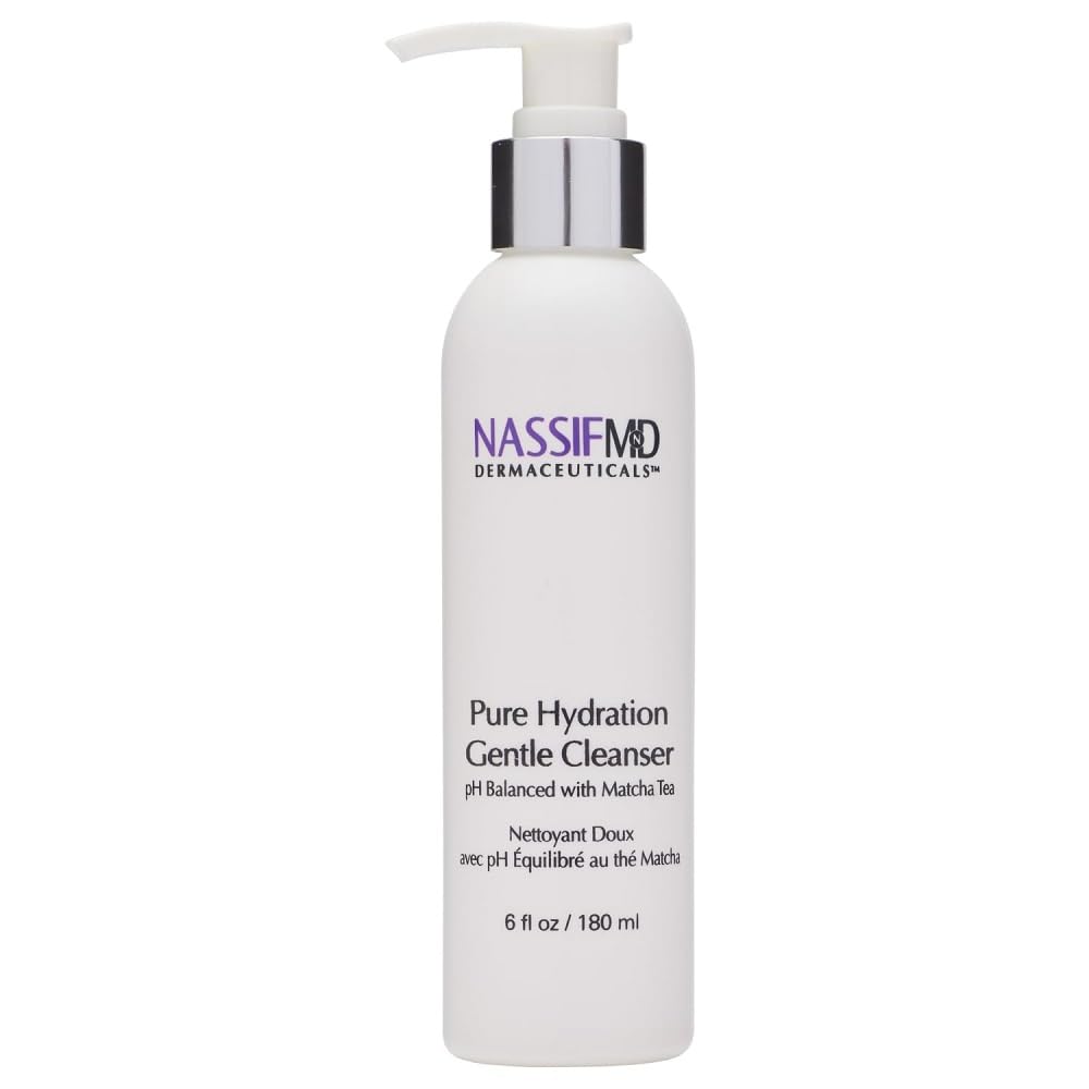 NassifMD Pure Hydration Facial Cleanser, Matcha Cleanser, Hydrating Face Cleanser with Matcha Hemp, Hydrating Cleanser