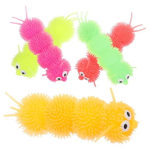 TOYANDONA Lot de 5 pelotes de fourrure lumineuses - Jouet anti-stress enchanteur - Résistant à l'usure - Jouet chenille - Jouet à chenilles drôle - Jouet...