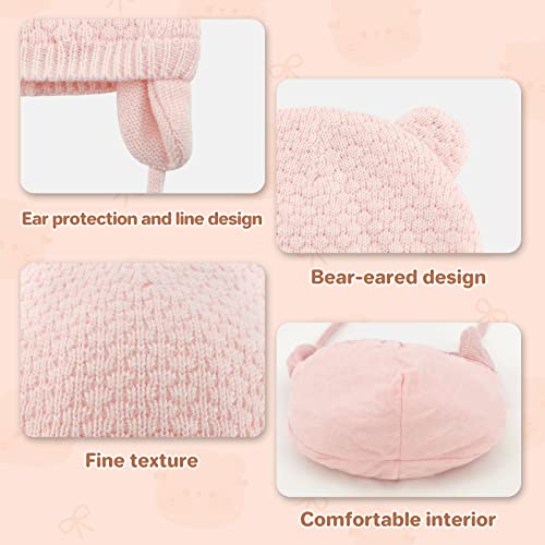 image for Duoyeree Baby Winter Hat Earflap Cotton Lining Knit Beanie Cap for Tod