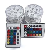 Creatrek Submersible Led Lights,Remote Controlled Waterproof Multi Color Underwater Lights for Pond and Party with 4Pack