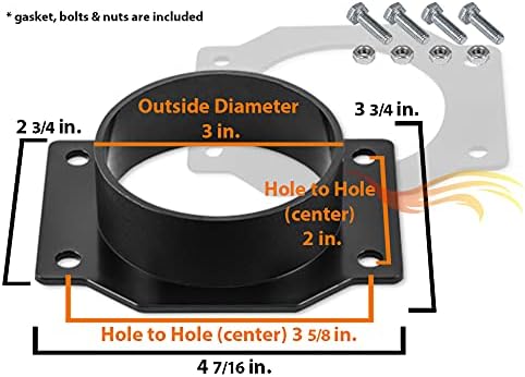 Miniatura 2 de Placa adaptadora de sensor de flujo de aire masivo MAF de FBA - Compatible con Nissan 300ZX y Maxima
