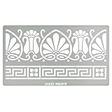 Aleks Melnyk No.328 Metal Stencil, Ancient Greek Fret and Roman Ornament, Meander, Palmette Motif, Border, Patterns, Small Stencil, 1 PC, Template for Wood Burning, Engraving, Crafting, Art, Ornate