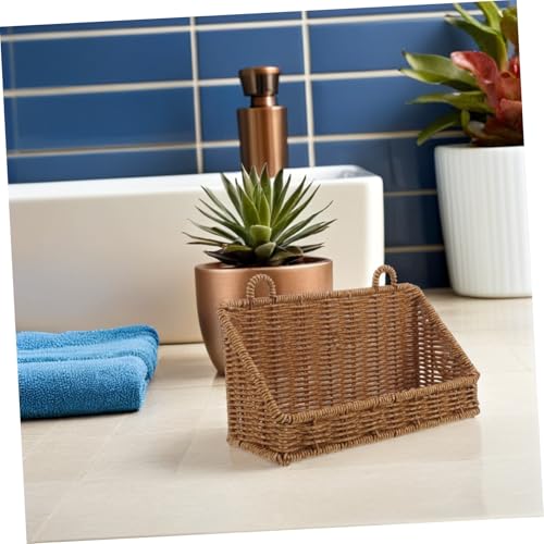 Cesta de almacenamiento de pared diseño chic trenzado lavable para cosméticos 8