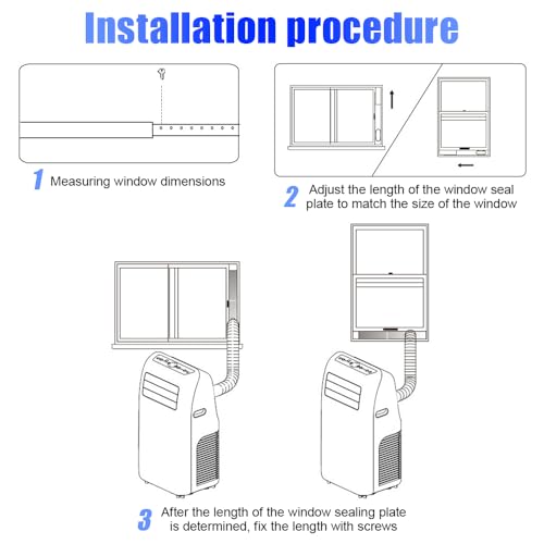 SKIKHN Klimaanlage Fensterabdichtung, Fensterabdichtung für Mobile Klimageräte, 4 Stücke Platte Klimaanlage Windschutz für Tragbare Klimaanlage, Fenster und Türdichtungssatz von Mobilen Klimaanlagen