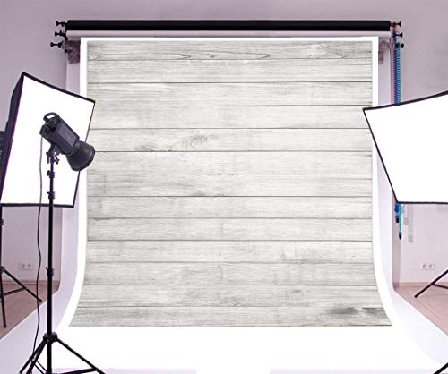 Crazy Clearance Laeacco 8x8FT Wood Backdrop for Photography Rustic White Grey Wood Wall Background Newborn Baby Shower Birthday Party Cake Table Decor Wedding Photoshoot Kids Adults Portraits Photo Studio Prop
