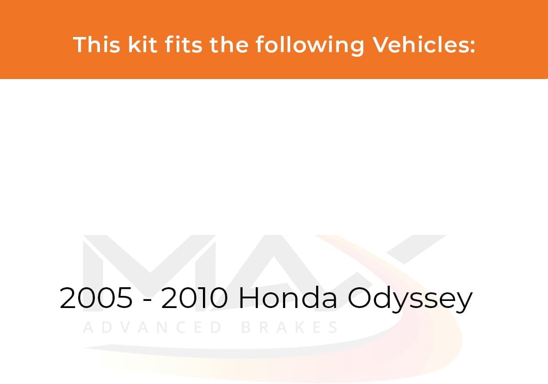 MAX Advanced Brakes - Brake Kit For 2005-2010 Honda Odyssey| Carbon Ceramic Brake and Rotor Kit Front and Rear| Daily Driving OE Replacement Brake Rotors