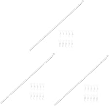 VOSAREA 3 Conjuntos De Haste Cega Veneziana Varinha De Controle De Inclinação Cega Varinha Cega Com Hastes De Cortina De Gancho Cortinas De Janela Brancas Ganchos De Plástico Cortina